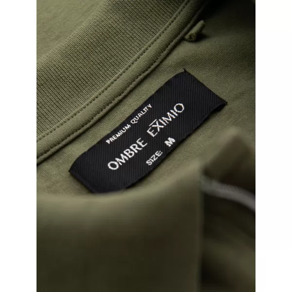  Pánska polokošeľa OMBRE OM-POSS-0148 OLIVOVÝ 
