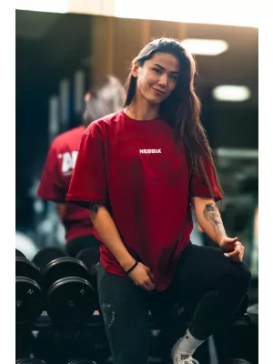 Oversized tričko GYM ESSENTIALS 381 DARK RED Nebbia