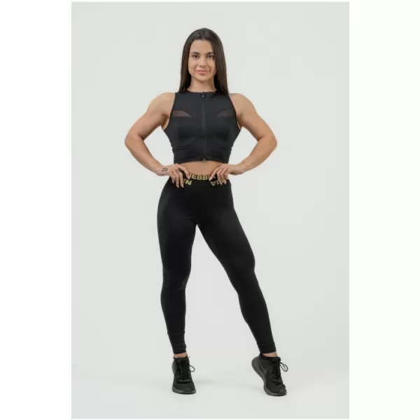  Dámsky crop top s vysokou podporou INTENSE Mesh 842 BLACK Nebbia 