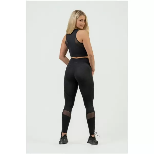  Dámsky crop top s vysokou podporou INTENSE Mesh 842 BLACK Nebbia 