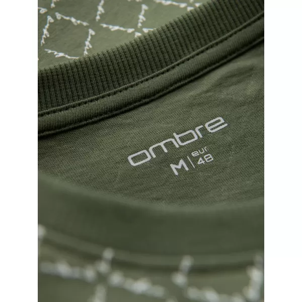  Pánska košeľa OMBRE OM-TSFP-0250 OLIVOVÝ 