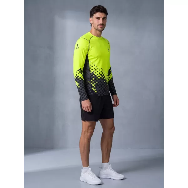  Pánska funkčná prémiová kompresná košeľa s dlhým rukávom ALTISPORT VOJ/ALM109TR03 FLUO ŽLTÁ 