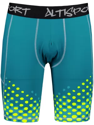 Pánske športové legíny nad kolená premium ALTISPORT VOJ/ALM109LEG02 SMARAGD-FLUO