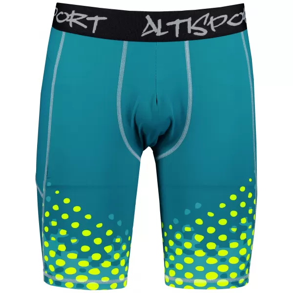  Pánske športové legíny nad kolená premium ALTISPORT VOJ/ALM109LEG02 SMARAGD-FLUO 