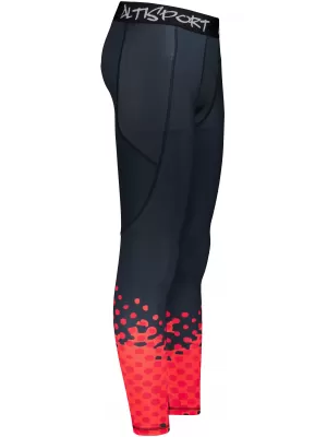 Dlhé pánske prémiové športové legíny ALTISPORT VOJ/ALM109LEG01 ČERVENÁ/ČIERNA