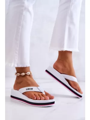 Dámske žabky na kline BIG STAR JJ274A333 BIELA ​​Big Star Shoes