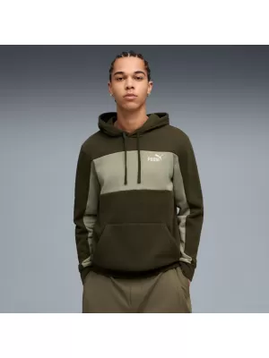Pánska mikina PUMA ESS BLOCK HOODIE FL 684686-82 ZELENÁ