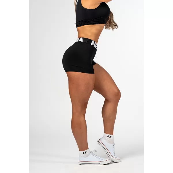  Fitness šortky s vysokým pásom GLUTE PUMP 240 BLACK Nebbia 