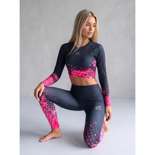  Dámsky funkčný prémiový crop top ALTISPORT VOJ/ALW109TR04 RUŽOVO-ČIERNA 