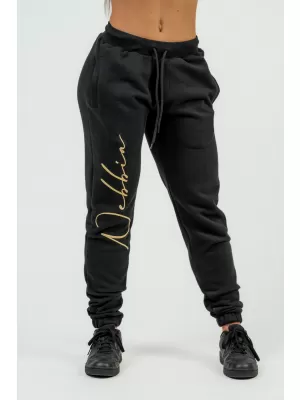 Dámske voľné tepláky Signature INTENSE 846 BLACK/GOLD Nebbia