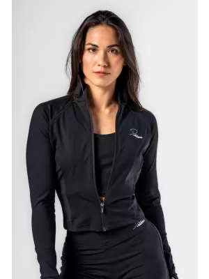 Deni x Fitness tričko so zipsom 314 BLACK Nebbia