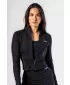Deni x Fitness tričko so zipsom 314 BLACK Nebbia