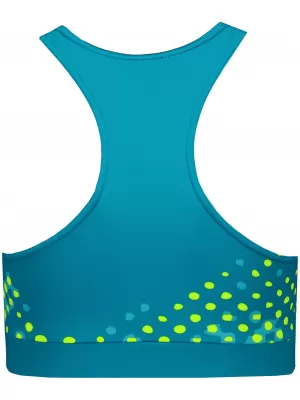 Dámska prémiová funkčná športová podprsenka ALTISPORT VOJ/ALW109POD01 SMARAGDOVÁ/FLUO ŽLTÁ