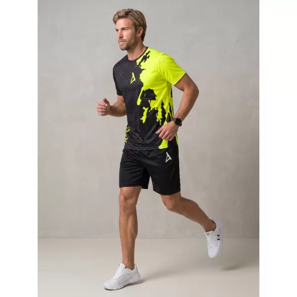  Prémiové pánske funkčné tričko ALTISPORT VOJ/ALM112TR01 ČIERNO-FLUO ŽLTÁ 