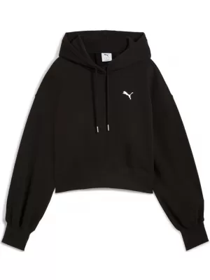 Dámska mikina PUMA WARDROBE ESS RELAXED CROPPED HOODIE TR 629746-01 ČIERNY