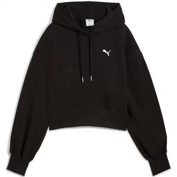  Dámska mikina PUMA WARDROBE ESS RELAXED CROPPED HOODIE TR 629746-01 ČIERNY 