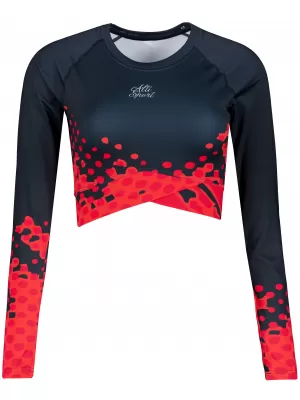 Dámsky funkčný prémiový crop top ALTISPORT VOJ/ALW109TR04 ČERVENO-ČIERNE