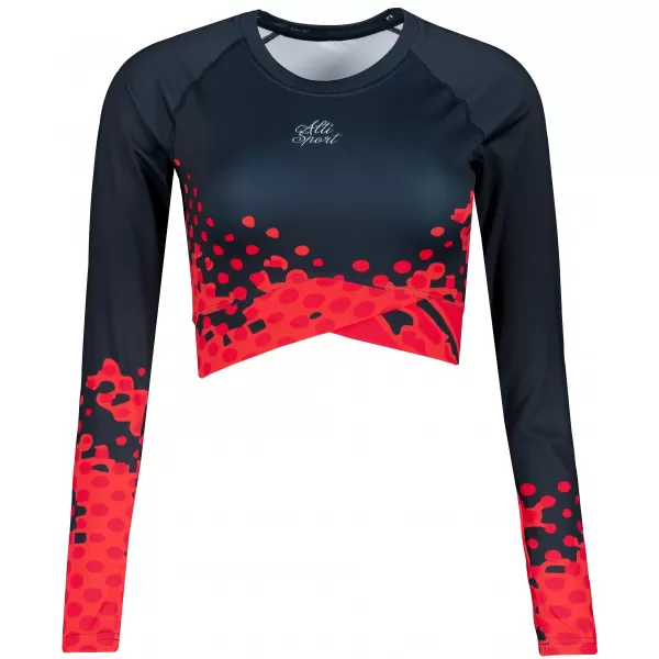 Dámsky funkčný prémiový crop top ALTISPORT VOJ/ALW109TR04 ČERVENO-ČIERNE 