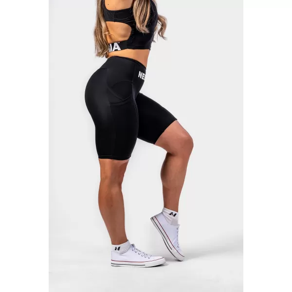  GYM THERAPY 628 BLACK Nebbia 10-palcové cyklistické šortky s vysokým pásom 