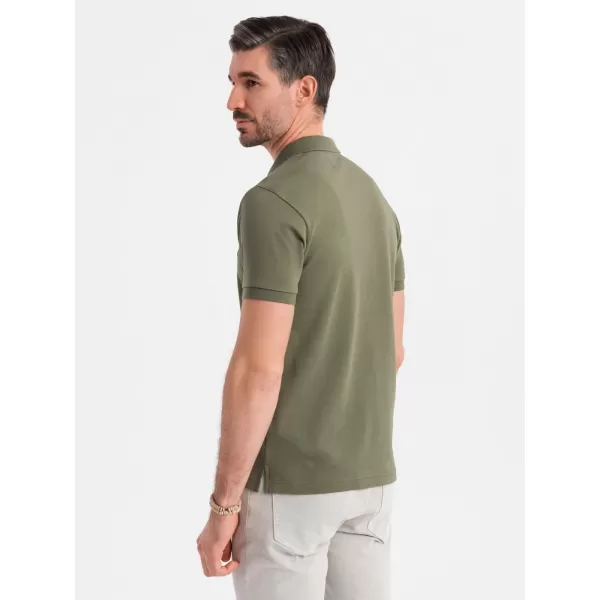  Pánska polokošeľa OMBRE OM-POSS-0148 OLIVOVÝ 