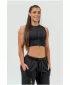 Dámsky crop top s vysokou podporou INTENSE Mesh 842 BLACK Nebbia