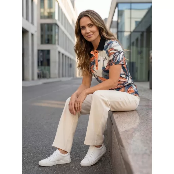  Dámske funkčné tričko s prémiovým golierom ALTISPORT VOJ/ALW111TR05 ORANŽOVÉ LISTY 
