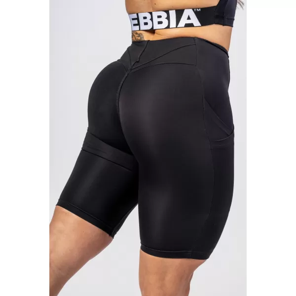  GYM THERAPY 628 BLACK Nebbia 10-palcové cyklistické šortky s vysokým pásom 