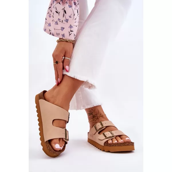 Dámske šľapky BIG STAR LL274745 BÉŽOVÁ Big Star Shoes 