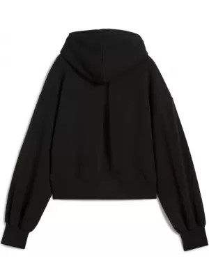 Dámska mikina PUMA WARDROBE ESS RELAXED CROPPED HOODIE TR 629746-01 ČIERNY
