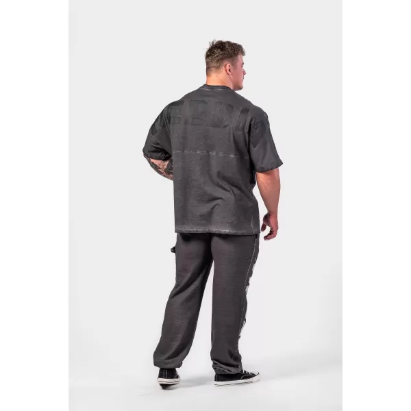  Vyprané Oversized tričko ŽIADNE SHORTCUTS 369 BLACK Nebbia 