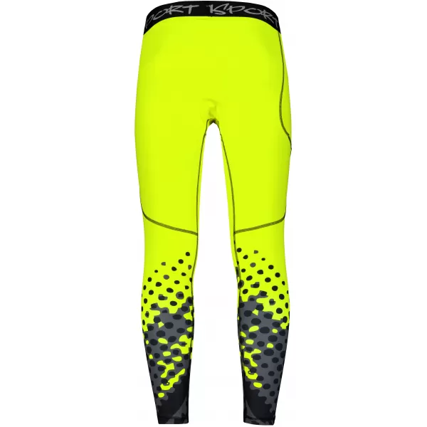  Dlhé pánske prémiové športové legíny ALTISPORT VOJ/ALM109LEG01 FLUO ŽLTÁ 