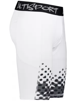 Pánske športové legíny nad kolená premium ALTISPORT VOJ/ALM109LEG02 BIELA