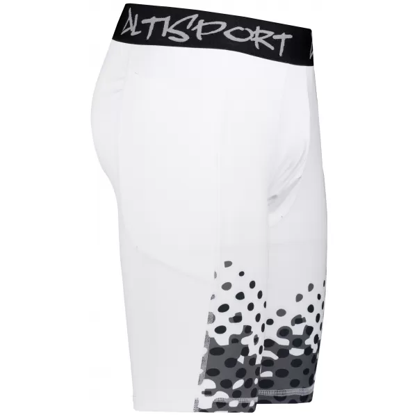  Pánske športové legíny nad kolená premium ALTISPORT VOJ/ALM109LEG02 BIELA 