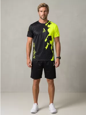 Prémiové pánske funkčné tričko ALTISPORT VOJ/ALM112TR01 ČIERNO-FLUO ŽLTÁ
