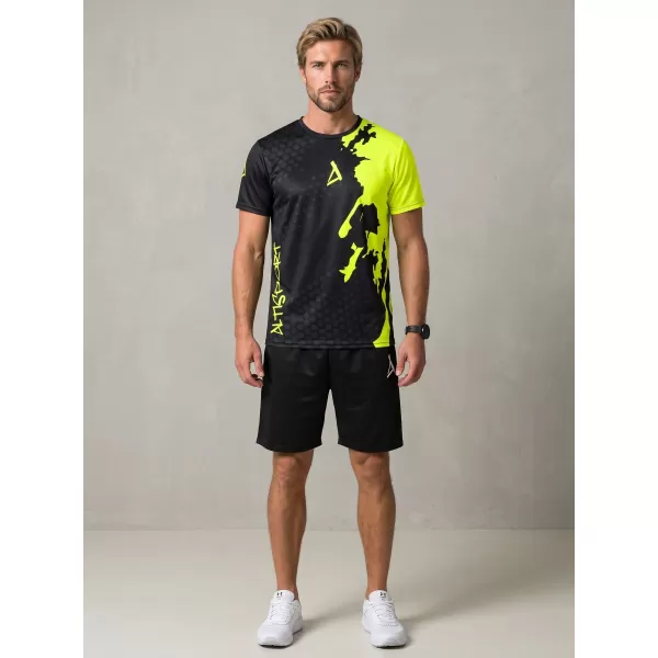  Prémiové pánske funkčné tričko ALTISPORT VOJ/ALM112TR01 ČIERNO-FLUO ŽLTÁ 
