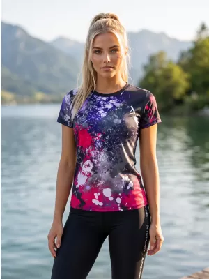 Dámske prémiové funkčné tričko ALTISPORT VOJ/ALW055TR01 ČIERNA RUŽOVÁ