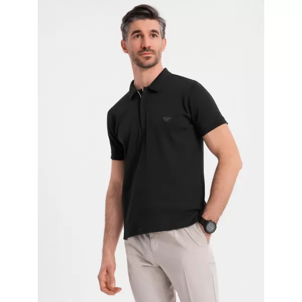  Pánska polokošeľa OMBRE OM-POSS-0148 ČIERNA 