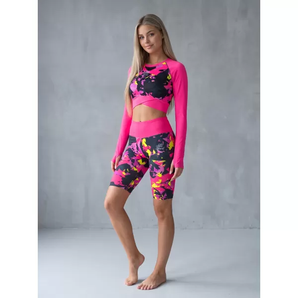  Dámsky funkčný prémiový crop top ALTISPORT VOJ/ALW110TR04 RUŽOVO ČIERNA 