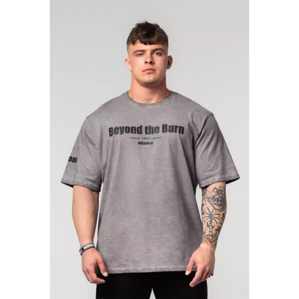  Vyprané bavlnené tričko vysokej gramáže GRIND 370 LIGHT GRY Nebbia 