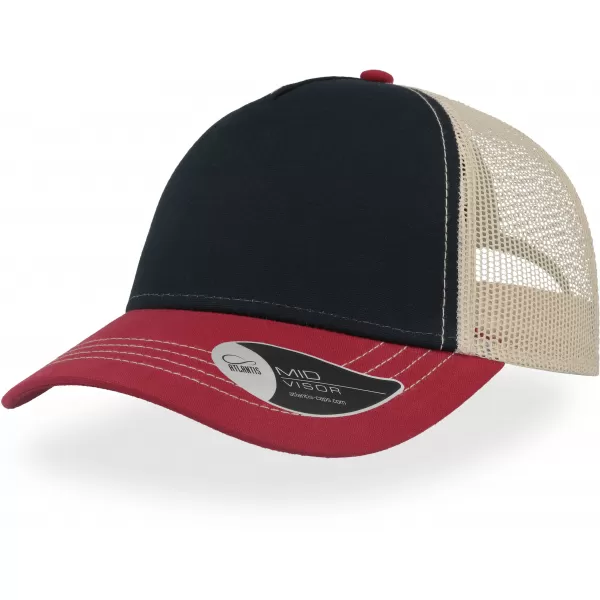  Čiapka ATLANTIS | Rapper Canvas NAVY/BURGUNDY/BEIGE 