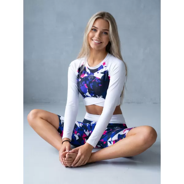  Dámsky funkčný prémiový crop top ALTISPORT VOJ/ALW110TR04 FIALOVÁ A BIELA 