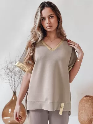 Dámske tričko DSTREET SHINE LOVE RY2911 BÉŽOVÁ