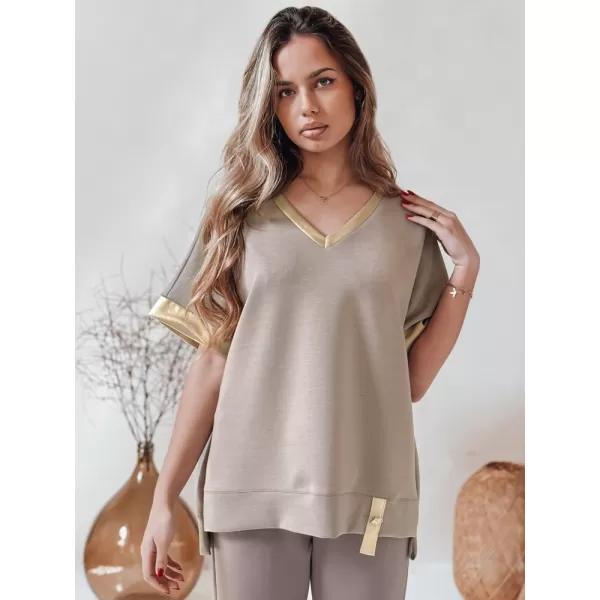  Dámske tričko DSTREET SHINE LOVE RY2911 BÉŽOVÁ 