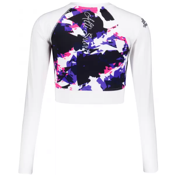  Dámsky funkčný prémiový crop top ALTISPORT VOJ/ALW110TR04 FIALOVÁ A BIELA 