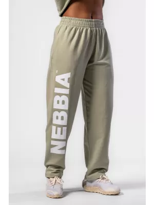 Voľné voľné tepláky BOYFRIEND STYLE 432 SVETLO GREEN Nebbia