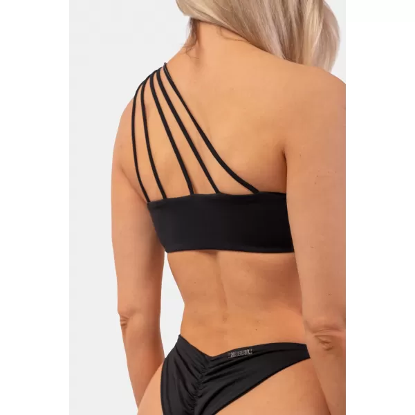  Jedno rameno Bandeau Bikini plavky - Top 448 BLACK Nebbia 