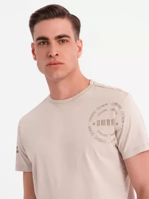 Pánske tričko OMBRE OM-TSWT-0202 BÉŽOVÁ