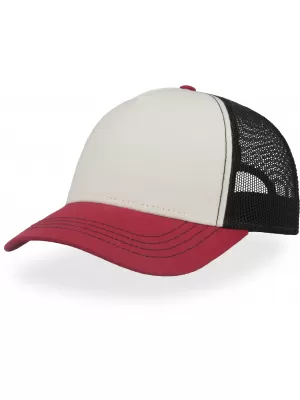 Čiapka ATLANTIS | Rapper Canvas-S WHITE/BURGUNDY/BLACK