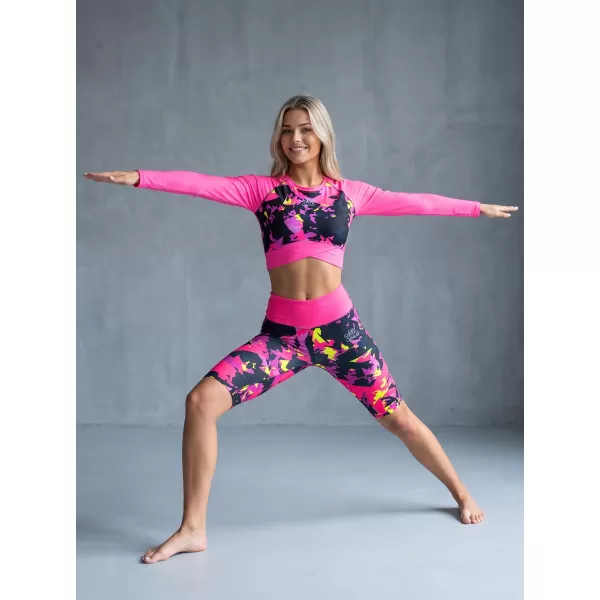  Dámsky funkčný prémiový crop top ALTISPORT VOJ/ALW110TR04 RUŽOVO ČIERNA 