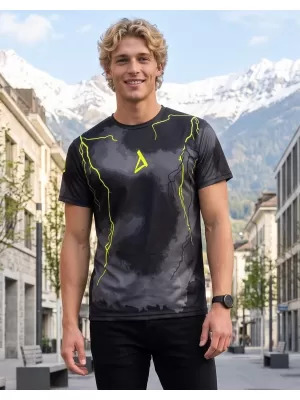 Prémiové pánske funkčné tričko ALTISPORT VOJ/ALM113TR01 ČIERNO-FLUO ŽLTÁ